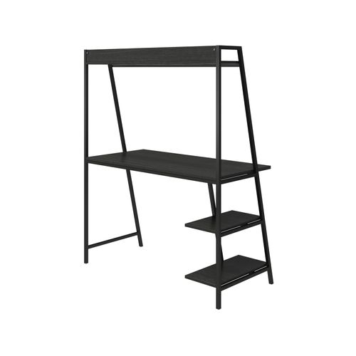 Bushwick - Bureau En Effet Chêne Noir Sur Métal Noir