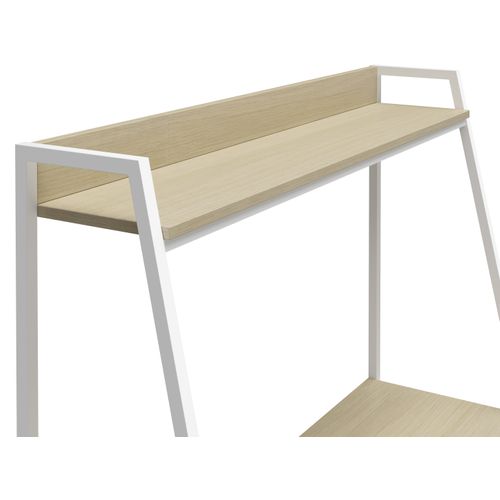 Bushwick - Bureau En Effet Chêne Et Échelle En Métal Blanc