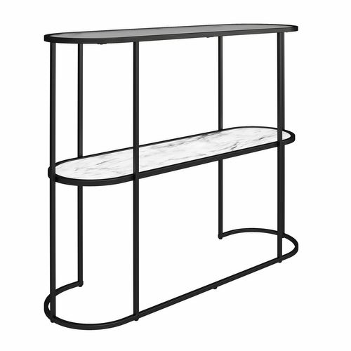 Moon Phases-table Console En Effet Marbre Blanc Et Verre