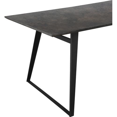 Fuji-table à Manger 200x100 Cm Marron Gris Noir