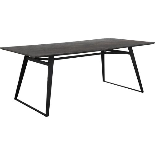 Fuji-table à Manger 200x100 Cm Marron Gris Noir