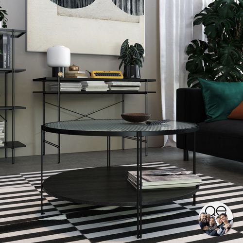 Wainwright - Table Basse En Verre Noir/effet Bois