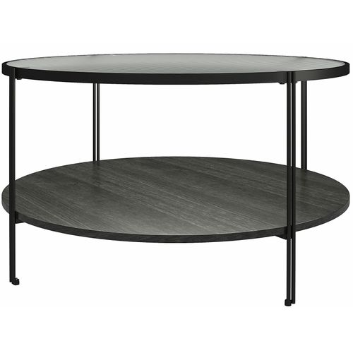 Wainwright - Table Basse En Verre Noir/effet Bois