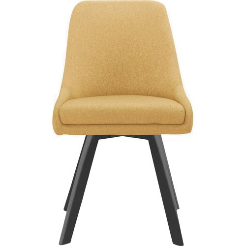 Rudi2-chaise De Salle à Manger 2 Pack Mustard Woolfabric