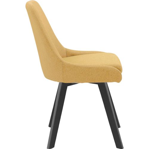 Rudi2-chaise De Salle à Manger 2 Pack Mustard Woolfabric