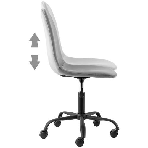 Milano-chaise De Bureau En Velours Gris Clair