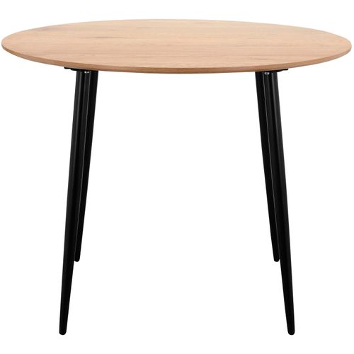 Monza - Table à Manger Ronde Ø100 Cm 4 Personnes En Mdf Chêne Noir