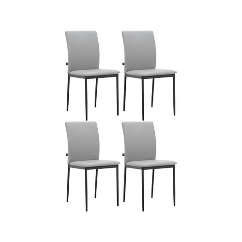 Pavia-chaise De Salle à Manger 4 Pack En Pu Gris Clair