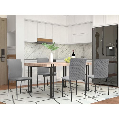 Pavia-chaise De Salle à Manger 4 Pack En Velour Anthracite