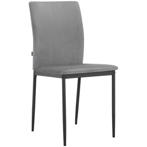 Pavia-chaise De Salle à Manger 4 Pack En Velour Anthracite