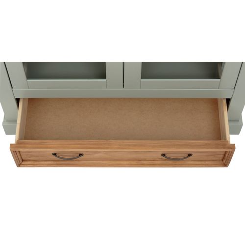 Selma - Vitrine Avec 2 Portes Et 1 Tiroir En Pin Vert