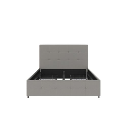 Rose-lit 140x200 Cm Avec 4 Tiroirs En Tissu Gris Clair