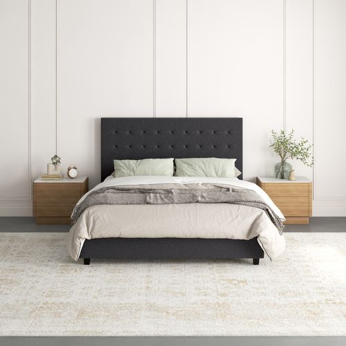 Emily-lit En Tissu Anthracite 140x200