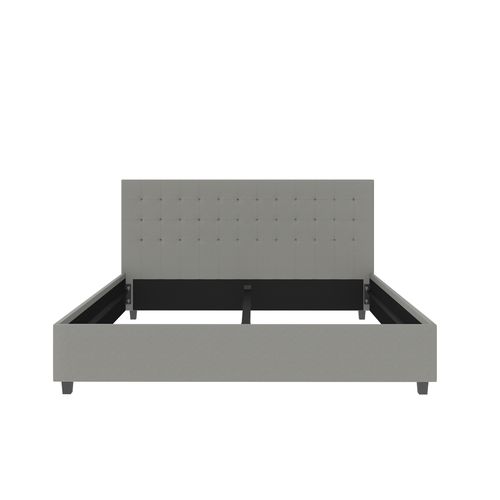 Emily-lit En Tissu Gris Clair 180x200