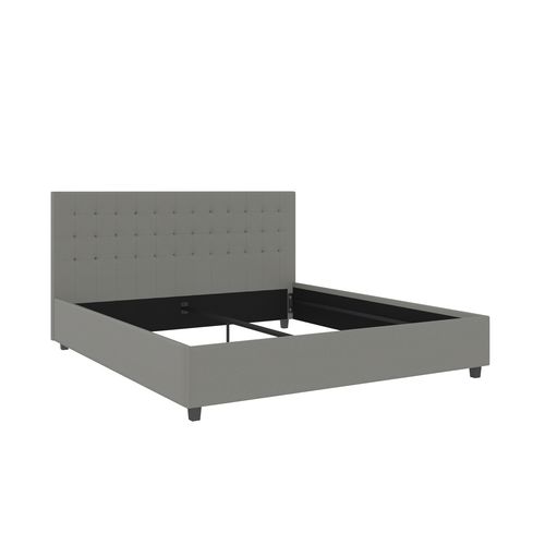 Emily-lit En Tissu Gris Clair 180x200