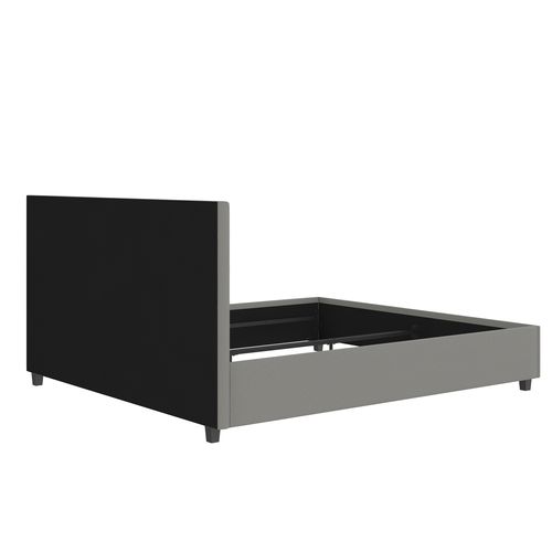 Emily-lit En Tissu Gris Clair 180x200