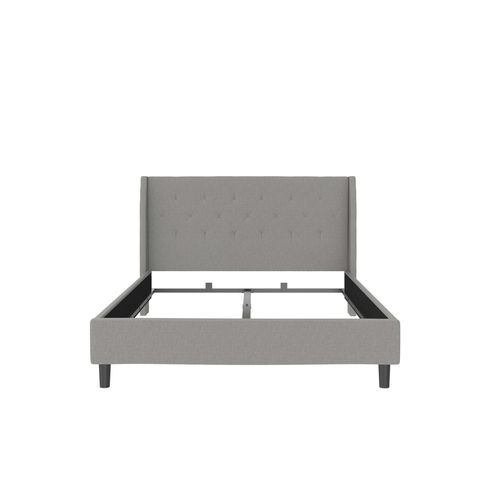 Her Majesty-lit 140x200 Cm En Tissu Gris Clair