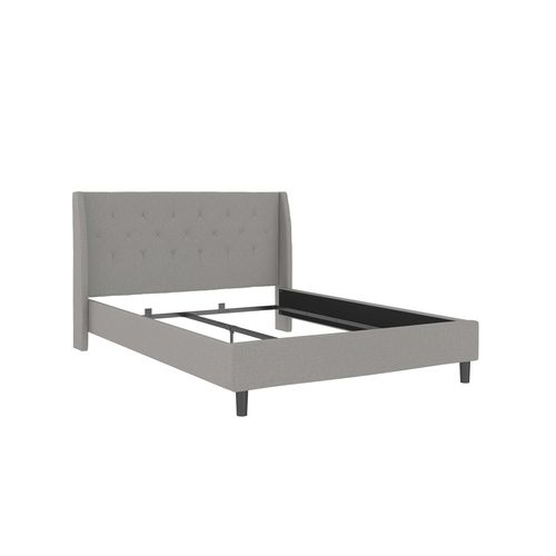 Her Majesty-lit 140x200 Cm En Tissu Gris Clair