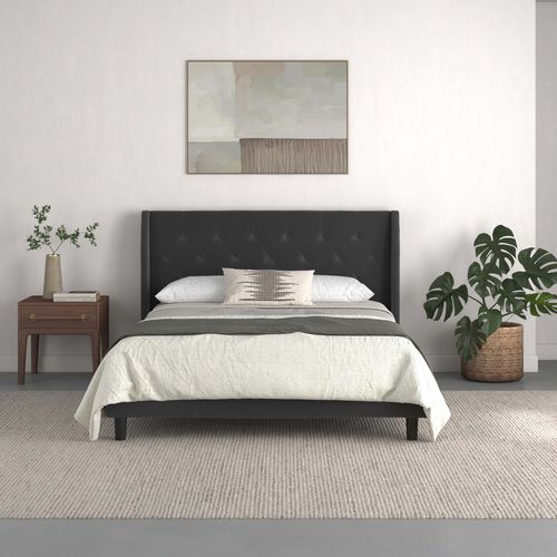 Her Majesty-lit 140x200 Cm En Tissu Anthracite