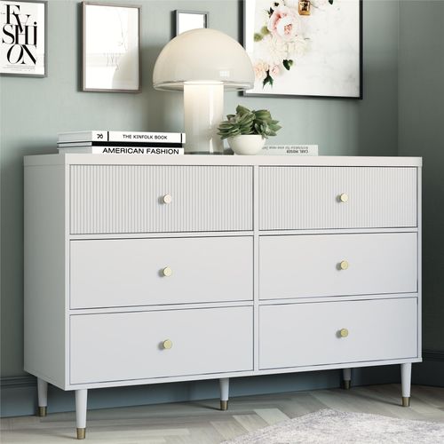 Elizabeth - Buffet Avec 3+3 Tiroirs En Gris Clair