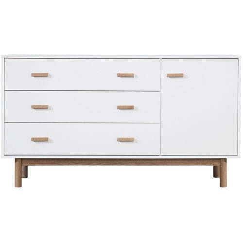 Melanie - Buffet Avec 1 Porte / 3 Tiroirs Effet Chêne Blanc