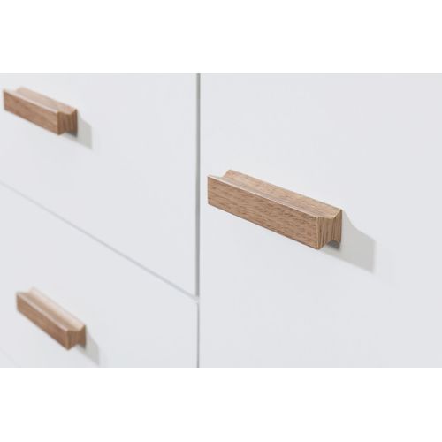 Melanie - Buffet Avec 1 Porte / 3 Tiroirs Effet Chêne Blanc