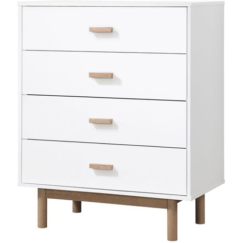 Melanie - Commode à 4 Tiroirs En Mélaminé Chêne Blanc