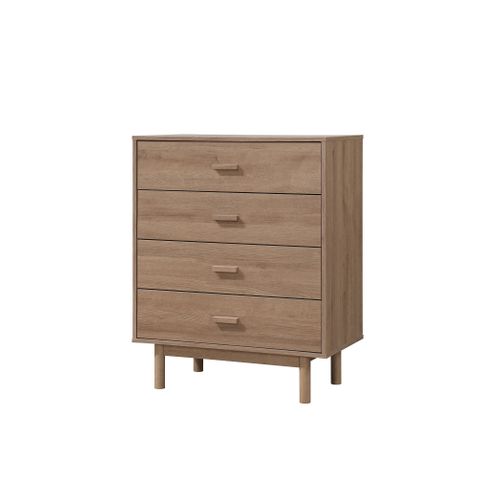 Melanie - Commode Avec 4 Tiroirs En Effet Chêne