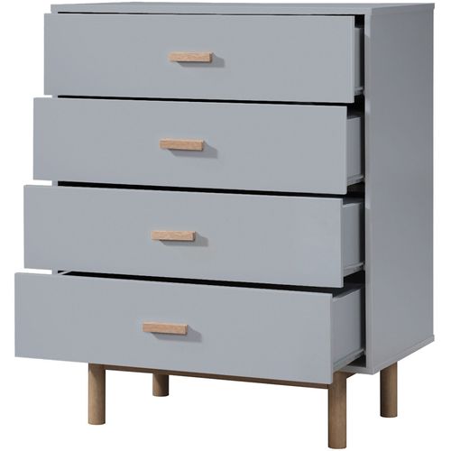 Melanie - Commode à 4 Tiroirs En Mélaminé Chêne Gris