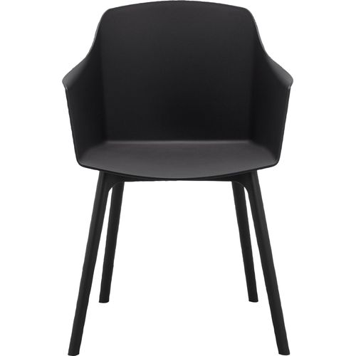 Bora-lot De 2 Chaises De Salle à Manger En Plastique Noir