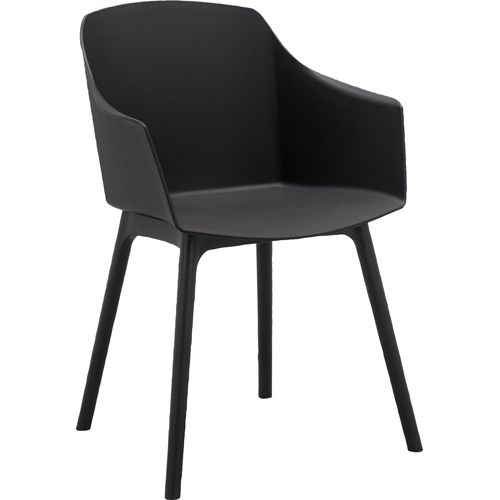 Bora-lot De 2 Chaises De Salle à Manger En Plastique Noir