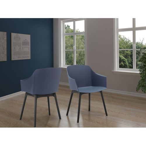 Bora-lot De 2 Chaises De Salle à Manger En Plastique Bleu