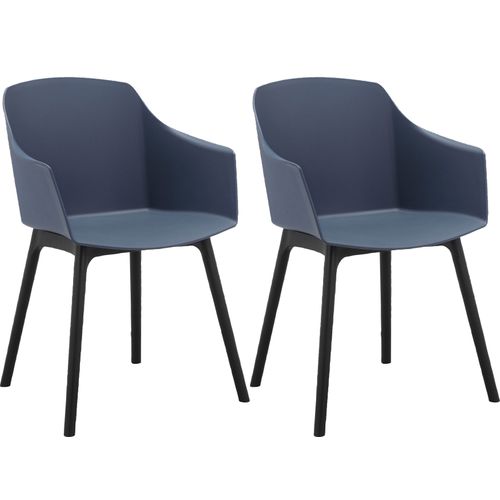 Bora-lot De 2 Chaises De Salle à Manger En Plastique Bleu