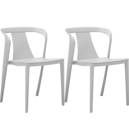 Aviva-chaise De Salle à Manger 2 Pack En Plastique Gris Clair