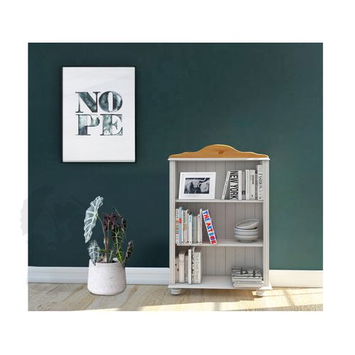 Mette - Bibliothèque Basse En Blanc Et Miel