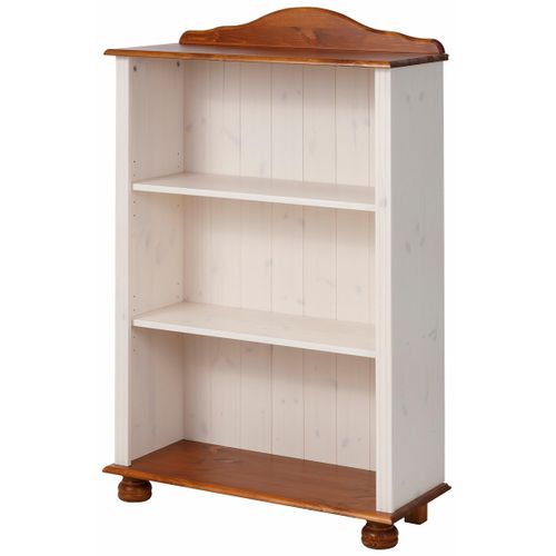 Mette - Bibliothèque Basse En Blanc Et Miel