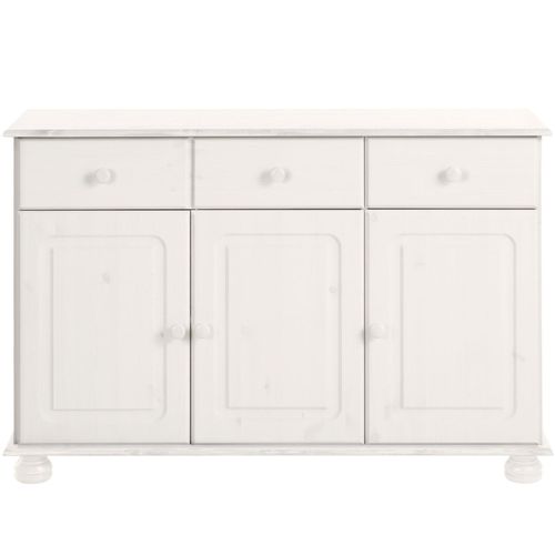 Mette-buffet 3 Portes Et 2 Tiroirs En Pin Blanc