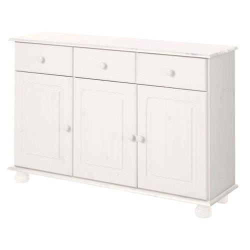 Mette-buffet 3 Portes Et 2 Tiroirs En Pin Blanc