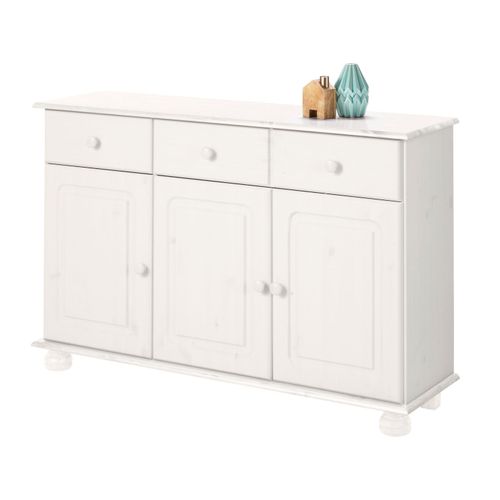 Mette-buffet 3 Portes Et 2 Tiroirs En Pin Blanc