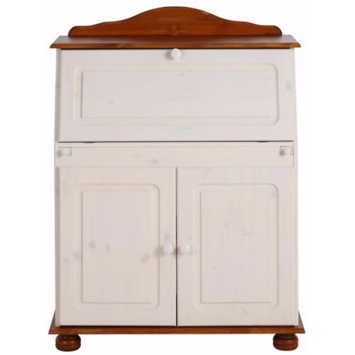 Mette-secrétaire 2 Portes Et 1 Abattant En Pin Blanc