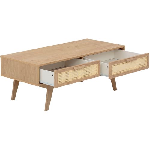 Bridget-table Basse Avec 2 Tiroirs En Aggloméré Chêne