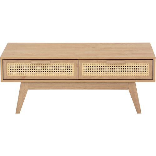 Bridget-table Basse Avec 2 Tiroirs En Aggloméré Chêne