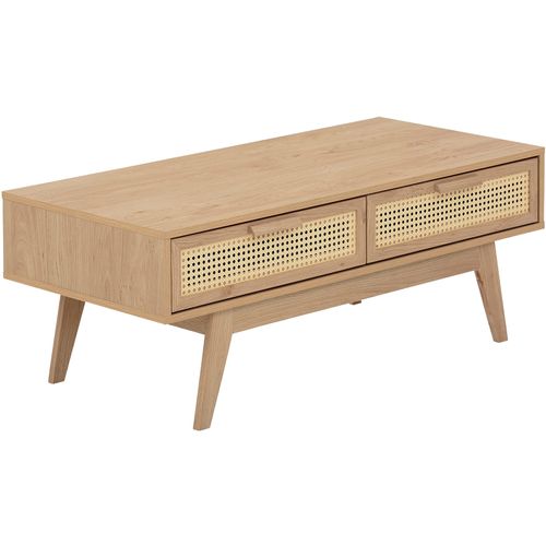 Bridget-table Basse Avec 2 Tiroirs En Aggloméré Chêne