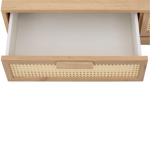 Bridget-table Basse Avec 2 Tiroirs En Aggloméré Chêne