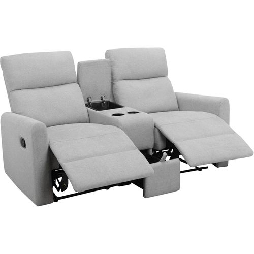 Dacoulas - Fauteuil De Relaxation Double En Tissu Gris Clair