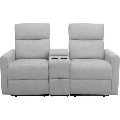 Dacoulas - Fauteuil De Relaxation Double En Tissu Gris Clair