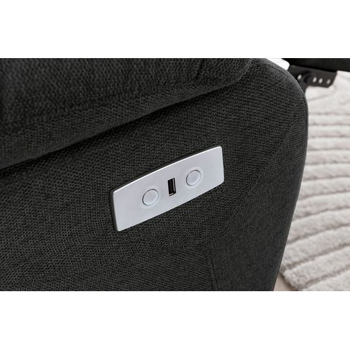 Lannilis-canapé 3 Places Avec Fonction Électrique En Tissu Anthracite