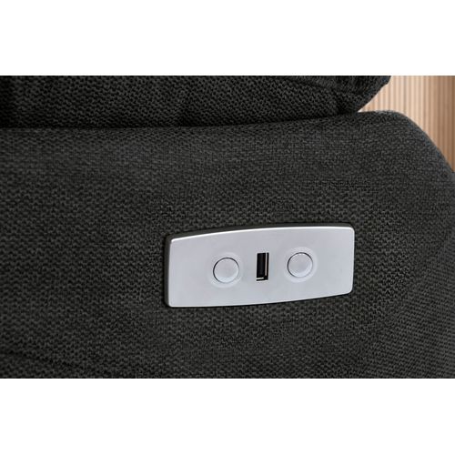 Lannilis-canapé 3 Places Avec Fonction Électrique En Tissu Anthracite