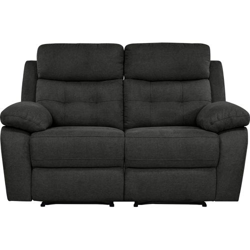 Lannilis-canapé 2 Places Avec Fonction Manuelle En Tissu Anthracite