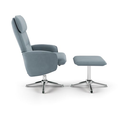 Belding-fauteuil Inclinable Avec Repose-pieds En Pu Gris